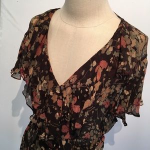 $Sold$ Lauren Ralph Lauren Print Wrap Top